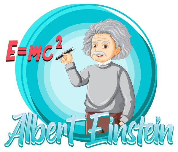 Retrato Albert Einstein Ilustración Estilo Dibujos Animados — Archivo Imágenes Vectoriales
