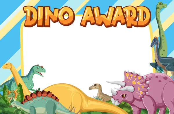 Plantilla Banner Con Ilustración Tema Dinosaurio — Archivo Imágenes Vectoriales