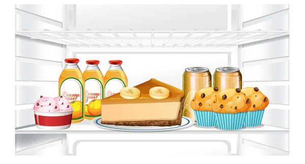 Refrigerator Food Illustration — Stock Vector