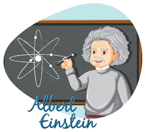 Retrato Albert Einstein Ilustración Estilo Dibujos Animados — Archivo Imágenes Vectoriales