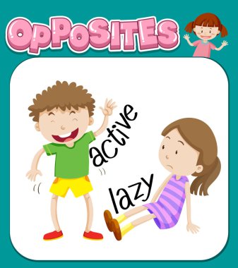 Sözler için aktif ve tembel illüstrasyon karşısında