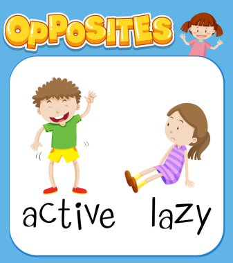 Sözler için aktif ve tembel illüstrasyon karşısında