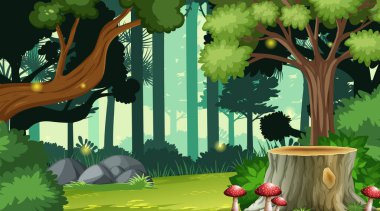Doğa ormanın arka plan çizimi
