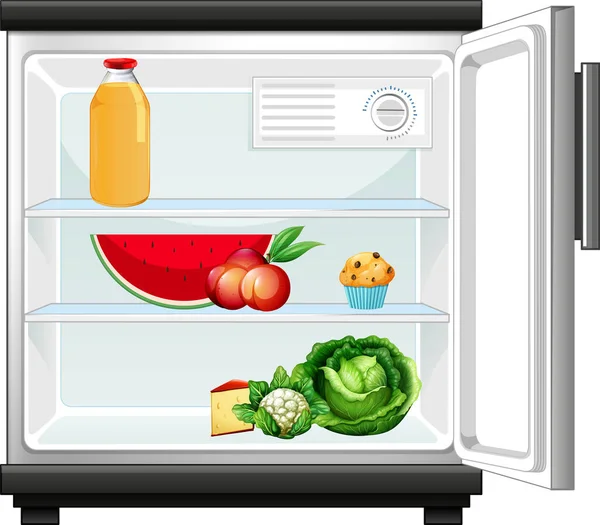Ψυγείο Πολλές Απεικονίσεις Τροφίμων — Διανυσματικό Αρχείο