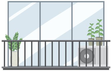 Beyaz arkaplan resimlerinde balkon bahçesi dairesi