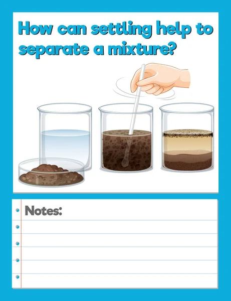 Wetenschap Experiment Log Werkblad Illustratie — Stockvector