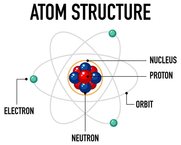 Diagram Atom Structure Illustration — Stock Vector