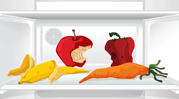 Внутри Холодильника Пищевой Иллюстрацией — стоковый вектор