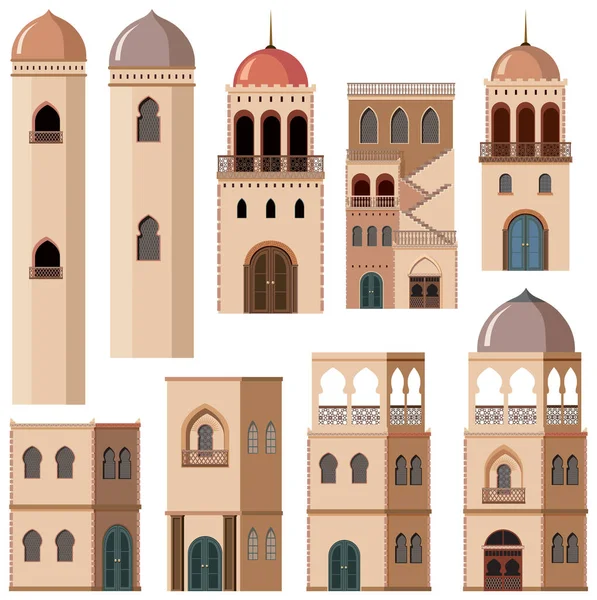 Illustration Différents Modèles Bâtiments — Image vectorielle