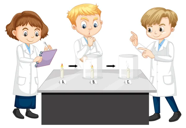 Scientist Kids Cartoon Character Illustration — Stock Vector