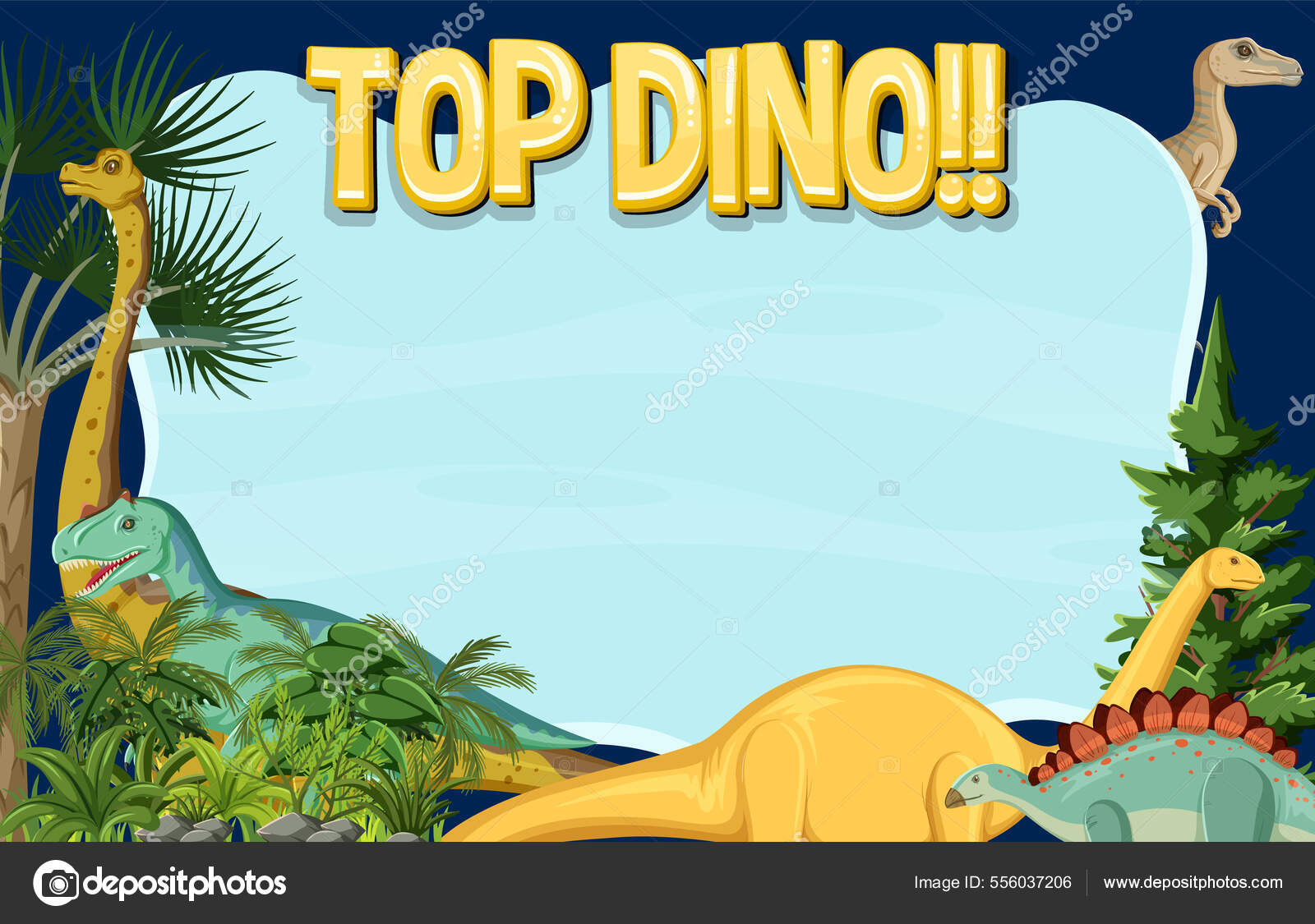 banner-template-dinosaur-theme-illustration-stock-vector-by-blueringmedia-556037206