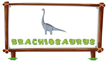 Resim içinde dinozorlar ve metin brachiosaurus tasarımı ile çerçeve şablonu