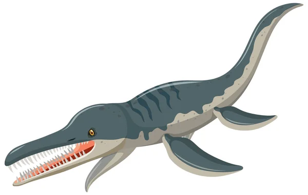 Dinosaurio Liopleurodon Sobre Fondo Blanco Ilustración — Archivo Imágenes Vectoriales