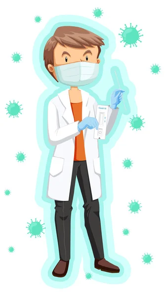 Covid Testing Antigen Test Kit Illustration — Stock Vector