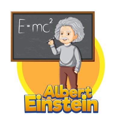 Çizgi film stilinde Albert Einstein 'ın portresi