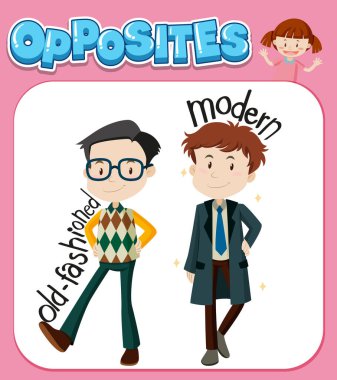 Eski moda ve modern illüstrasyon karşısında