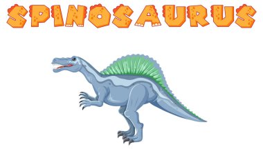 Beyaz arkaplanda bir dinozor spinosaurus çizimi