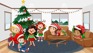 Noel 'i evde kutlayan çocuklar