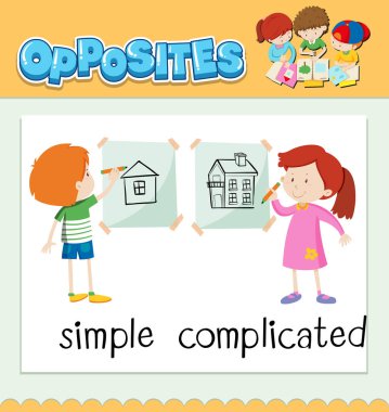 Basit ve karmaşık illüstrasyon için kelime karşısında