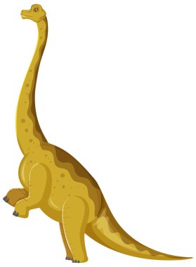 Beyaz arkaplanda bir dinozor brachiosaurus çizimi