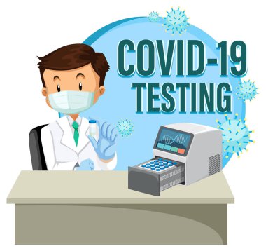 Antijen test kiti illüstrasyonu ile Covid 19 testi