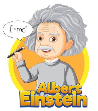 Çizgi film stilinde Albert Einstein 'ın portresi