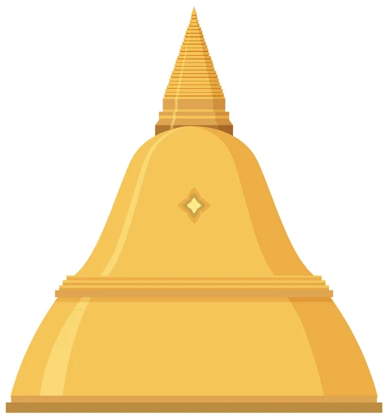 金黄色插图中的泰国塔 — 图库矢量图片