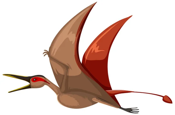 Dinosaurie Rhamphorhynchus Vit Bakgrund Illustration — Stock vektor