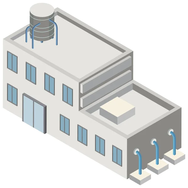 Edificio Isométrico Sobre Fondo Blanco Ilustración — Archivo Imágenes Vectoriales