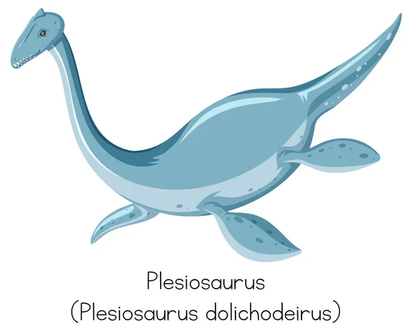 Плезиозавр Голубом Цвете — стоковый вектор