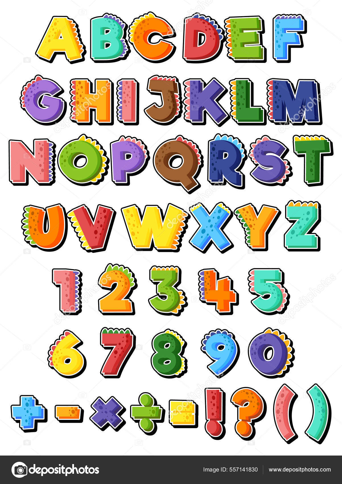 Font Design English Alphabets Numbers Illustration Stock Vector by