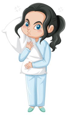 Beyaz zeminde duran tatlı kız.