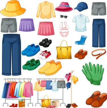 Beyaz arkaplan resimlerinde farklı bir kumaş seti