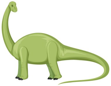 Beyaz arkaplandaki dinozor brontosaurus çizimi