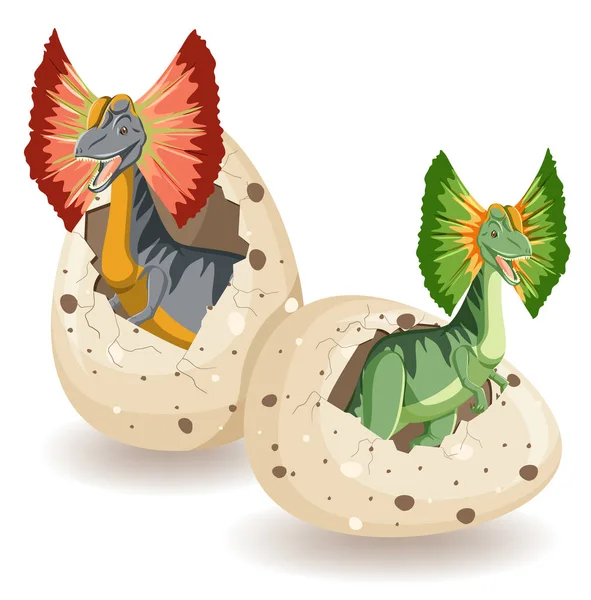 Дизофозавр Вилуплюється Ілюстрації Яйця — стоковий вектор