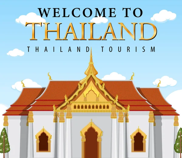 Thailand Ikonische Tourismus Attraktion Hintergrund Illustration — Stockvektor