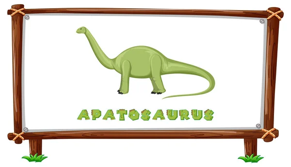 Rámeček Šablony Dinosaury Text Apatosaurus Design Uvnitř Ilustrace — Stockový vektor