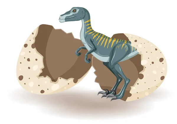 Velociraptor Schlüpft Aus Illustration — Stockvektor