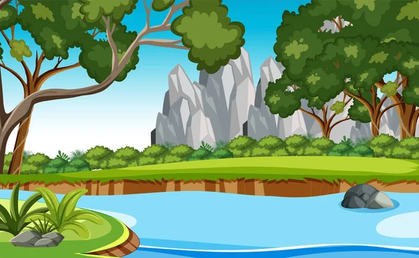 Ağaçlı ve resimli doğa sahnesi