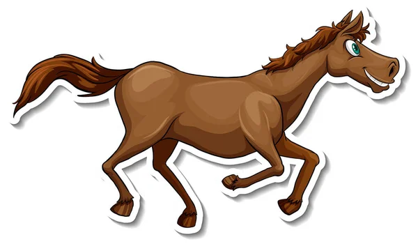 Horse Animal Cartoon Sticker Illustration — Stock Vector