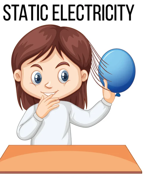 Science Experiment Static Electricity Illustration — Stock Vector