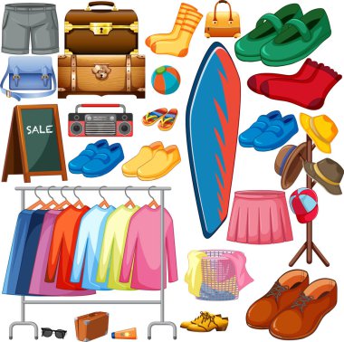 Beyaz arkaplan resimlerinde farklı bir kumaş seti