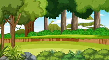 Ağaçlı ve resimli doğa sahnesi