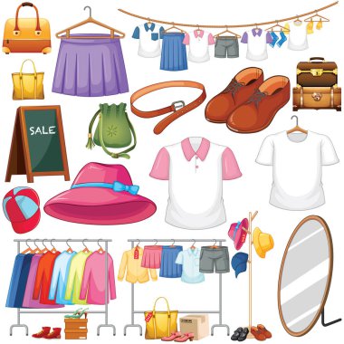 Beyaz arkaplan resimlerinde farklı bir kumaş seti