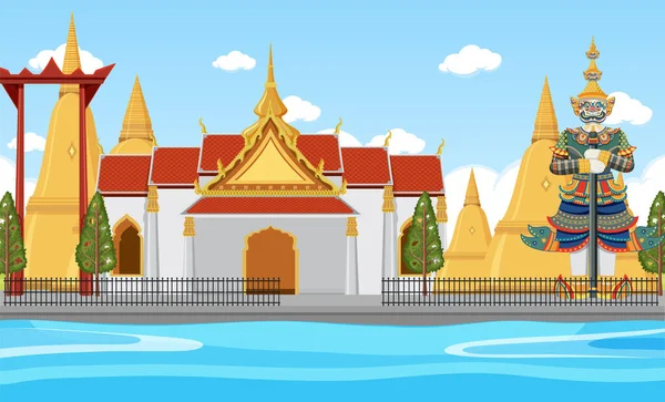 ภาพประกอบภ งสถานท องเท ยวท กษณ ของประเทศไทย — ภาพเวกเตอร์สต็อก