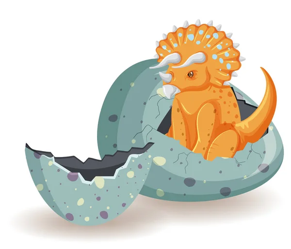 Tricératops Éclosion Illustration Oeuf — Image vectorielle