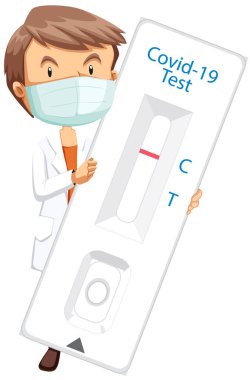 Antijen test kiti illüstrasyonu ile Covid 19 testi