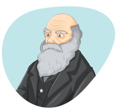 Charles Darwin ve evrim illüstrasyonu bilimi