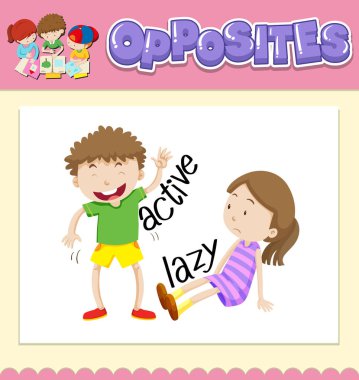 Sözler için aktif ve tembel illüstrasyon karşısında