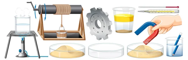 Set Equipment Needed Science Experiment Illustration — Stock Vector